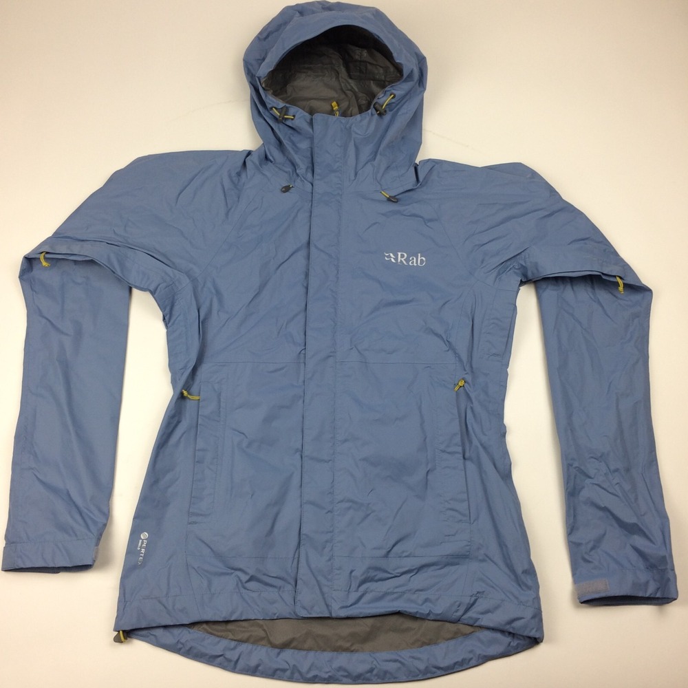 RAB Downpour Jacket Womens Extra Small Blue Pertex Waterproof Rain Coat XS‎